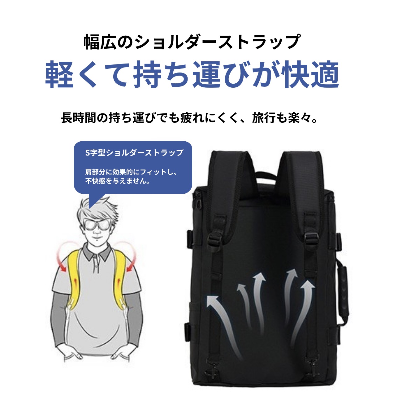 快適な背負い心地